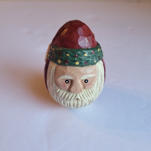 Carved wooden santa - wooden, santa,